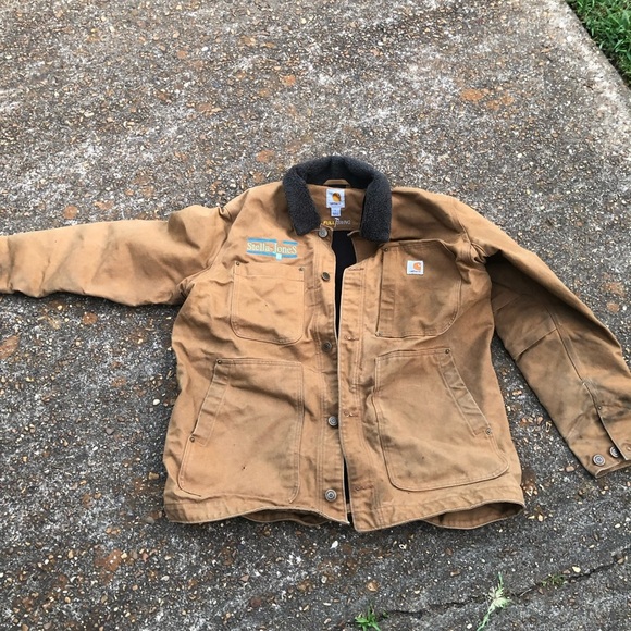 Carhartt Full Swing Chore Coat LARGE Fleece Lined Jacket 102707 211 Thrashed - Picture 1 of 16